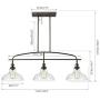 CLAXY Rustic Kitchen Island Pendant Lighting Adjustable Dining Room Chandelier -3 Lights