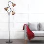 JONATHAN Y JYL8013A Walker Style 70.5'' Multi-Light LED Floor Lamp, Tiffany, Traditional for Bedroom, Living Room, Bronze