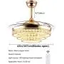 42''Crystal Invisible Ceiling Fans with Lights and Remote,Retractable 3-Color 3-Speed LED Silent Modern Fan Chandelier Lighting for Decorative Living Room (Gold) 42''Crystal Invisible Ceiling Fans with Lights and Remote,Retractable 3-Color 3-Speed LED Silent Modern Fan Chandelier Lighting for Decorative Living Room (Gold)