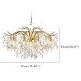 FL-63682, Chandelier, Luxury K9 Crystal Pendant Lamp, 9 Lights Gold Metal Pendant Light for Living Room Bedroom Study Room Dining Room Restaurant