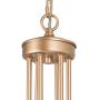 Gold Chandelier, Dining Room Chandelier with Clear Glass, Modern 6-Light Brass Hanging Light Fixture for Kitchen Island, Living Room, 36 inches
