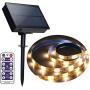 Outdoor Solar LED Strip Lights, Upgraded Brightness 16.4 FT Cuttable Rope Lights -8 Modes 5 Meters 300LED,Solar Powered Flexible Waterproof String Lights Warm White for Garden/Home/Patio/Courtyard