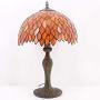 Tiffany Lamp Red Wisteria Style Table Desk Reading Light W12H18 Inch Tall S523R WERFACTORY LAMPS Parent Lover Friend Kid Living Room Bedroom Study Office Coffee Bar Bookcase Bedside Antique Craft Gift