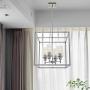 VINLUZ 4 Light Classic Pendant Lighting Chrome with Glass Shade Iron Art Dining Room Chandelier Hanging Fixture for Foyer Kitchen Hallway