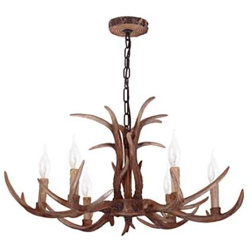 Antler Chandelier 6 Light,Deer Horn Chandeliers Vintage Style Ceiling Light Amercian Rustic Antler Chandeliers for Living Room,Dining Room Antler Chandelier 6 Light,Deer Horn Chandeliers Vintage Style Ceiling Light Amercian Rustic Antler Chandeliers for Living Room,Dining Room