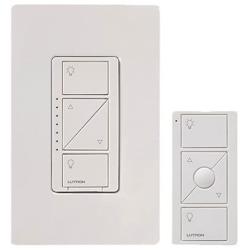 Lutron Caseta Wireless Smart Lighting Dimmer Switch and Remote Kit for Wall & Ceiling Lights, P-PKG1W-WH, White