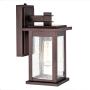 MICSIU Dusk to Dawn Sensor Outdoor Wall Mount Light Fixture Photocell Exterior Wall Sconces 1 Lighting Lantern Oil Rubbed Bronze Finish with Clear Seedy Glass ( 1 Pack)