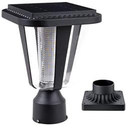 Outdoor Solar Post Lights , 3000K Solar Power LED Exterior Post Lantern with 3-Inch Pier Mount Base (Warm Light)