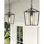 Emliviar Modern Outdoor Pendant Light, 1-Light Outdoor Hanging Lantern Light in Balck Finish with Clear Glass, 20065H BK Emliviar Modern Outdoor Pendant Light, 1-Light Outdoor Hanging Lantern Light in Balck Finish with Clear Glass, 20065H BK