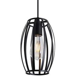 Mini Chandelier Pendant Lighting Fixture for Kitchen Island Hallway Dining Room Design, Black Basket Ceiling Lights Industrial Lightings Black