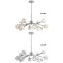 12 Lights Modern Crystal Pendant Light Chandelier Sputnik Chandelier Contemporary Chrome Branches Chandeliers Ceiling Light Fixtures for Dining Room Bedroom Living Room G9 Bulbs (Cadmium))