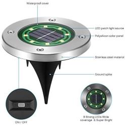 AOZBZ Solar Ground Light LED Garden Light Outdoor Waterproof Disk Light Solar Landscape Pathway Light (Warm White)