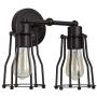 JONATHAN Y JYL7420A Florence 12.5'' 2-Light Metal Vanity Light Industrial,Contemporary,Transitional 2200K Edison 25W Bulbs, Reversible, for Bedroom Livingroom Bathroom Hallway, OilRubbedBronze