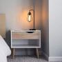 HAITRAL Edison Table Lamp - Industrial Vintage Bedside Nightstand Lamp with Marble Base for Bedroom, Living Room, Guest Room, Office, Black