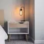 HAITRAL Edison Table Lamp - Industrial Vintage Bedside Nightstand Lamp with Marble Base for Bedroom, Living Room, Guest Room, Office, Black