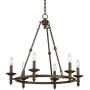 Hartley Oil Rubbed Bronze Wagon Wheel Chandelier 28'' Wide Rustic Farmhouse 6-Light Fixture for Dining Room House Foyer Kitchen Island Entryway Bedroom Living Room - Franklin Iron Works