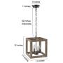 Farmhouse Chandelier, New Modern Farmhouse Light Fixture, 4-Light Lantern Square Chandelier with Wood (Weathered Brown)
