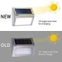 Otdair Solar Deck Lights, 3 LED Solar Step Lights Outdoor Auto On/Off Stainless Steel Solar Stair Lights Waterproof Wireless Solar Powered Lights for Fence Patio Garden Pathway - White 12 Pack