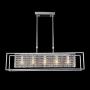 SILJOY Modern Rectangle Crystal Chandeliers Rectangular Pendant Ceiling Light Fixture for Dining Room Kitchen Island L35” x W 8”x H 8”