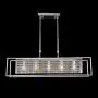 SILJOY Modern Rectangle Crystal Chandeliers Rectangular Pendant Ceiling Light Fixture for Dining Room Kitchen Island L35” x W 8”x H 8”