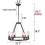 OSAIRUOS Vintage 6 Lights Kitchen Island Rustic Pendant Chandelier Farmhouse Rod Iron Chandeliers Ceiling Light Fixture for Dining Living Room Cafe Hallways W22 Bronze