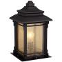 Hickory Point Asian Outdoor Light Fixture Bronze 16.5'' Textured Glass for Exterior House Porch Patio - Franklin Iron Works