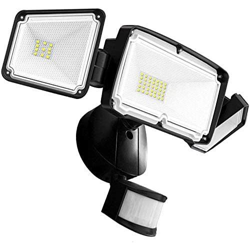 Motion Sensor Light Outdoor, FURANDE LED Security Lights with 3 Adjustable Heads, 42W 6000K 4000LM Super Bright Outdoor Flood Light, IP65 Waterproof for Pathway, Garage, Front Door and Yard