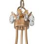 LOG BARN Large Gold Chandelier, Round Chandelier with Crystal Pendants for Dining Room, Kitchen Island, 29.5” Dia