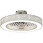 Dimmable Chandelier Ceiling fan light with Remote Control,7-Blades and Bamboo Leaf Style LED Light for Dining Room/Bedroom Office 110V