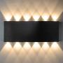 Bjour Modern Wall Sconces Black 24W LED Wall Sconce Hardwired Indoor Up Down Wall Lamp 12.6 Inch Home Theater Lights for Bedroom Living Room Hallway, Warm White, Not Dimmable