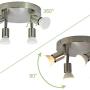 Garwarm Round Track Lighting Fixture, 4-Light Flush Mount Ceiling Spotlight GU10 LED Bulb Multi-Directional Ceiling Light for Kitchen Hallway Dining Room, 3000K Warm White, Polished Chrome
