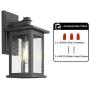 Emliviar Outdoor Wall Sconce, 1-Light Exterior Wall Lantern in Black Finish with Clear Seeded Glass, OS-1803EW1 Emliviar Outdoor Wall Sconce, 1-Light Exterior Wall Lantern in Black Finish with Clear Seeded Glass, OS-1803EW1