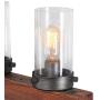 LNC Kitchen Light Fixtures, Farmhouse Chandelier Over Island in Rustic Wood and Metal, Glass Pendant for Dining Room