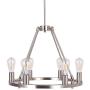 OSAIRUOS Wagon Wheel Vintage 6 Lights Nickel Kitchen Island Rustic Pendant Chandelier Farmhouse Rod Iron Chandeliers Ceiling Light Fixture for Dining Living Room Cafe Hallways W22 (Bulbs Included)