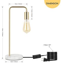 HAITRAL Industrial Table Lamp Gold - Small Desk Lamp for Bedroom, Office, Living Room
