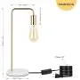HAITRAL Industrial Table Lamp Gold - Small Desk Lamp for Bedroom, Office, Living Room