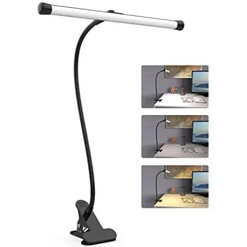 YOUKOYI LED Desk Lamp with Clamp, Flexible Gooseneck Arm Drafting Table Lamp, 10 Brightness Levels, 3 Color Modes, Can be Power by USB, 5W for Headboard, Workbench, Studio, Bedside Reading -- Black YOUKOYI LED Desk Lamp with Clamp, Flexible Gooseneck Arm Drafting Table Lamp, 10 Brightness Levels, 3 Color Modes, Can be Power by USB, 5W for Headboard, Workbench, Studio, Bedside Reading -- Black