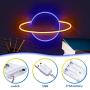 Koicaxy Planet Neon Sign, Led Neon Light Wall Light Led Wall Decor, Battery or USB Powered Light Up Acrylic Neon Sign for Bedroom, Kids Room, Living Room, Bar, Party, Christmas, Wedding