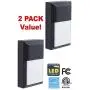 CORAMDEO Commercial & Residential Outdoor Sconce Wall Pack Light Fixture, Wet Location, Built in LED Gives 100W of Light from 12W of Power, Black Cast Aluminum with White PC Lens 2 Pack