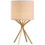 Gold Table Lamp, Kakanuo Modern Bedside Lamp 17 Inches with Linen Shade & Bright Gold Finish Metal Base (Transparent Cord), UL Certification, Lamp for Living Room Bedroom etc.