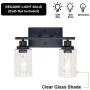 Banato Lighting Black Bathroom Vanity Light 2-Light Indoor Industrial Wall Light Fixtures with Clear Glass Shade for Bedroom Powder Room Living Room Banato Lighting Black Bathroom Vanity Light 2-Light Indoor Industrial Wall Light Fixtures with Clear Glass Shade for Bedroom Powder Room Living Room