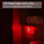 SerieCozy LED Night Light, with Dusk to Dawn Sensor, Diffused Light, Energy Efficient, Red Night Light, Plug in Night Light for Bedroom, Bathroom, Kitchen, Hallway, Stairs, Kids Room, Red, 2 Pack