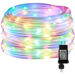 LE LED Rope Light with Timer, Multi Colored, 8 Mode, Low Voltage, Waterproof, 33ft 100 LED Indoor Outdoor Plug in Light Rope and String for Deck, Patio, Bedroom, Pool, Boat,Landscape Lighting and More