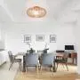 Tangkula Metal Flush Mount Ceiling Light, Antique Brass Metal Ceiling Pendant Light with Strong Arc Iron Lamp-shade, Suitable for Living Room, Kitchen & Dining Hall