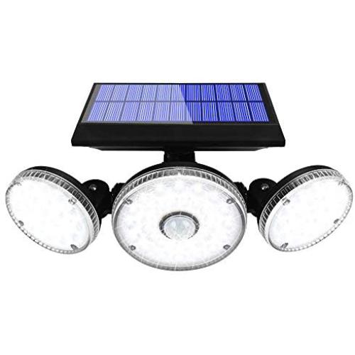 Yomisga Solar Lights Outdoor Wireless Motion Sensor Powered Security Light with 70LED 3 Rotatably Adjustable Heads IP65 Waterproof Flood lamp for Your Porch,Yard, Garden (1pack)