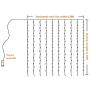 Window Curtain Lights, 8 Lighting Modes, Fairy String Lights, Remote Control USB Powered Waterproof Icicle Lights With Timer, Indoor Outdoor Decorative for Bedroom, Party, Wedding (Pink)