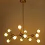Derksic 12 Lights DNA Chandelier Modern Chandelier with Globe Glass Shade Gold Sputnik Chandelier LED Lighting with 12 G9 Bulbs Included for Dining Room Living Room Kitchen Foyer