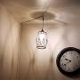 HMVPL Swag Plug-in Pendant Light with 16.4Ft Hanging Cord and On/Off Dimmer Switch,Original Industrial Cage and Glass Lampshade Design for Dining Room Bed Room Hallway
