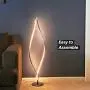 Brightech Twist - Modern LED Spiral Floor Lamp for Living Room Bright Lighting - Built in Dimmer for Bedroom Ambience Or TV Soft Light - Futuristic Indoor Pole Lamp for Offices - Black