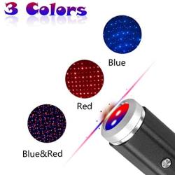 USB Star Night Light, 3 Colors -7 Lighting Effects, Aevdor Auto Roof Star Lights, Portable Adjustable Romantic Star Light Decoration for Bedroom, Car, Party, Ceiling and More- Plug and Play (Blue&Red)